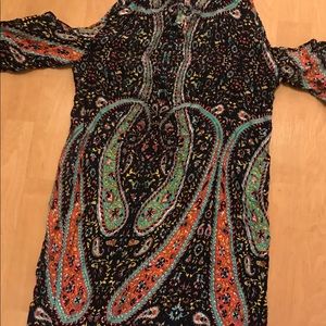 Black Print Cold Shoulder Dress S